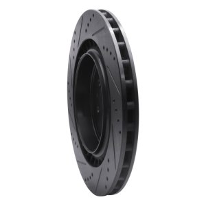 Cadillac CTS Brake Rotor (1) - Rear Right - R1 Concepts - Drilled & Slotted - Black - `04-`11